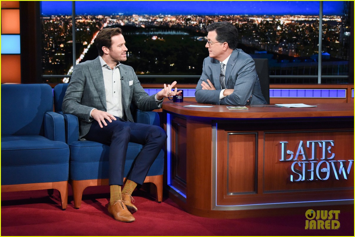 Armie Hammer Tells Stephen Colbert That Fans Keep Asking Him To Autograph Peaches