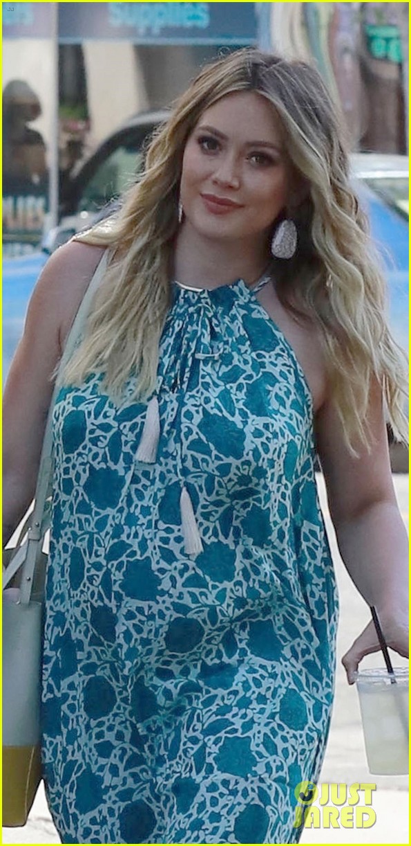 Pregnant Hilary Duff Is All Smiles Grabbing an Iced Coffee in Studio City