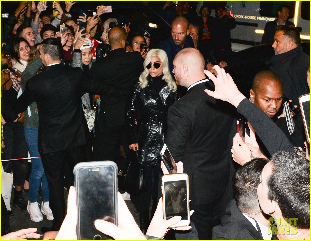 Lady Gaga Supports Hedi Slimane at Debut 'Celine' Show During Paris Fashion Week