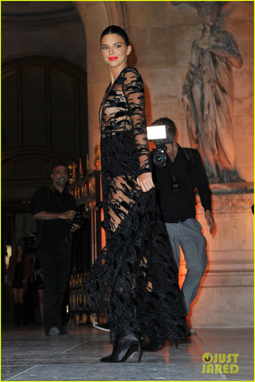 Kendall Jenner Wears a Sheer Dress for an Event in Paris