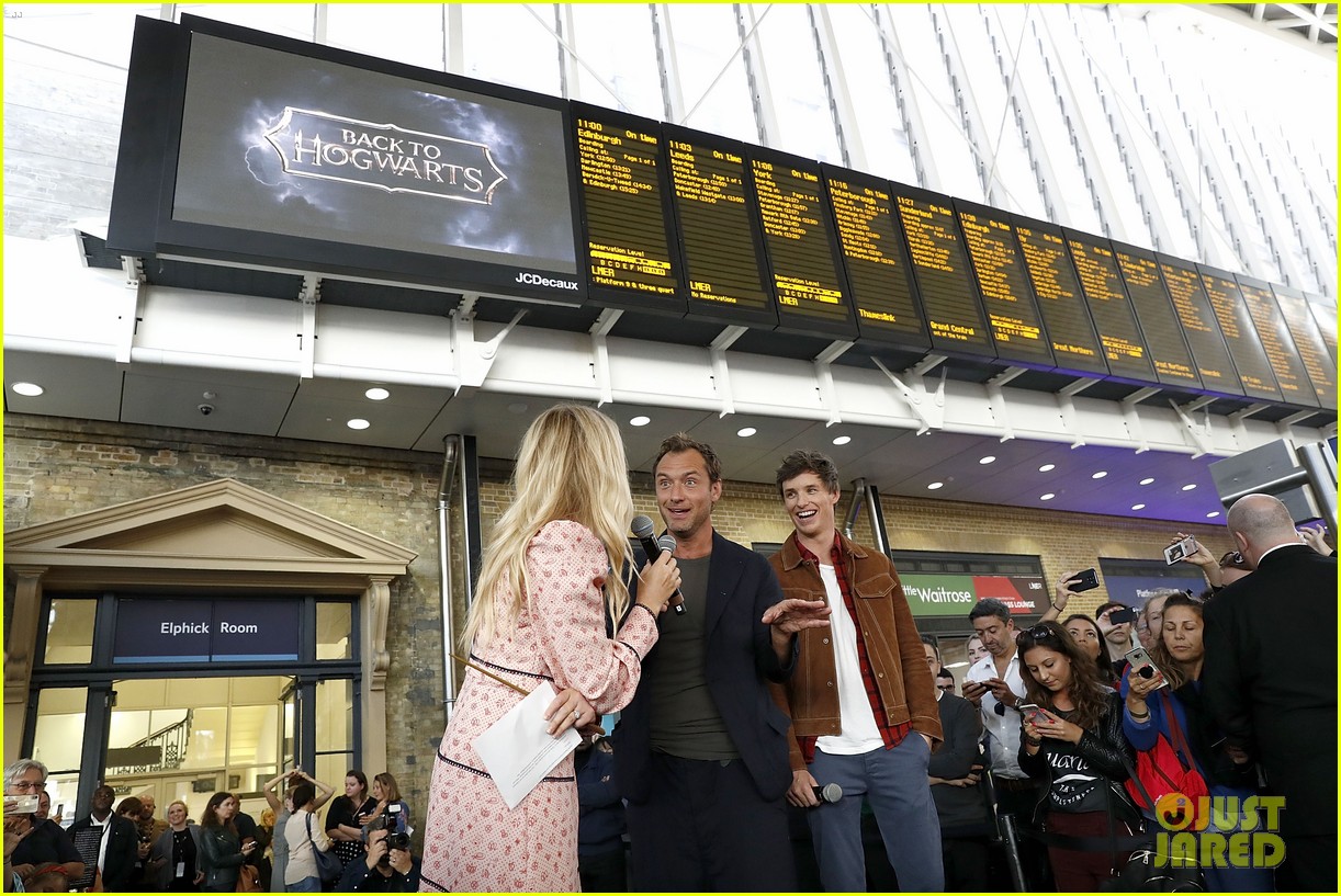 Jude Law & Eddie Redmayne Celebrate 'Back to Hogwarts Day' at Platform 9¾
