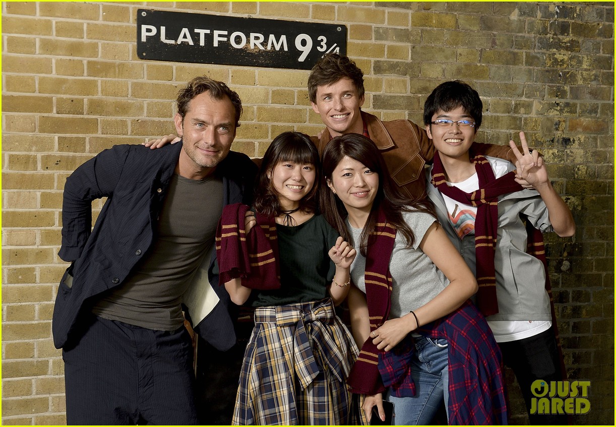 Jude Law & Eddie Redmayne Celebrate 'Back to Hogwarts Day' at Platform 9¾