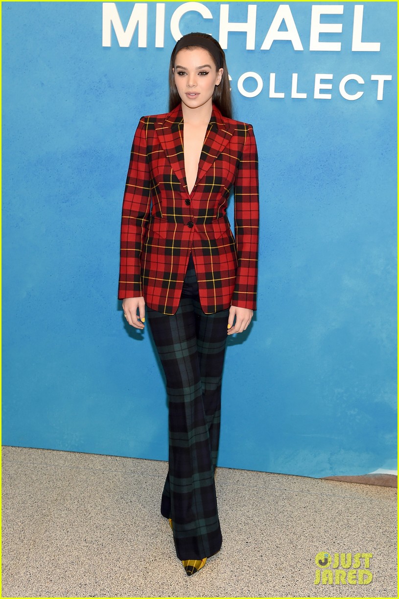 Hailee Steinfeld Wore A Full Tartan Look to Michael Kors Collection NYFW Show