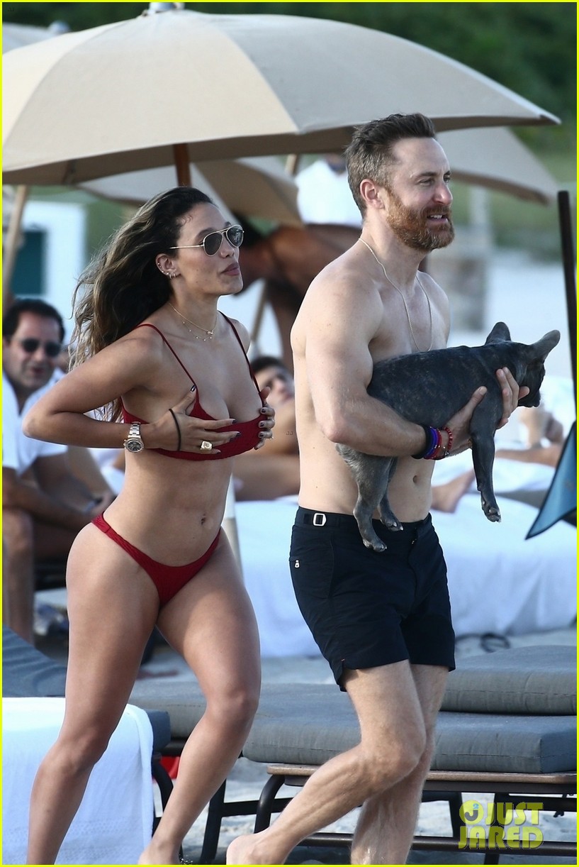 David Guetta Shows PDA With Girlfriend Jessica Ledon During Miami Vacation