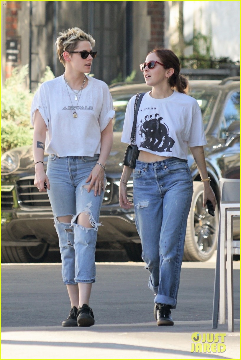 Kristen Stewart & Sara Dinkin Wear Matching Outfits to Lunch