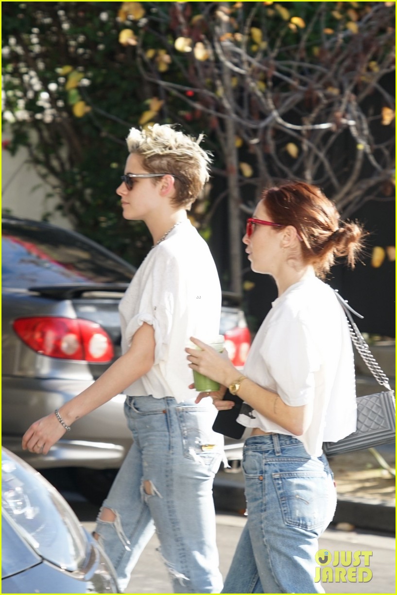 Kristen Stewart & Sara Dinkin Wear Matching Outfits to Lunch