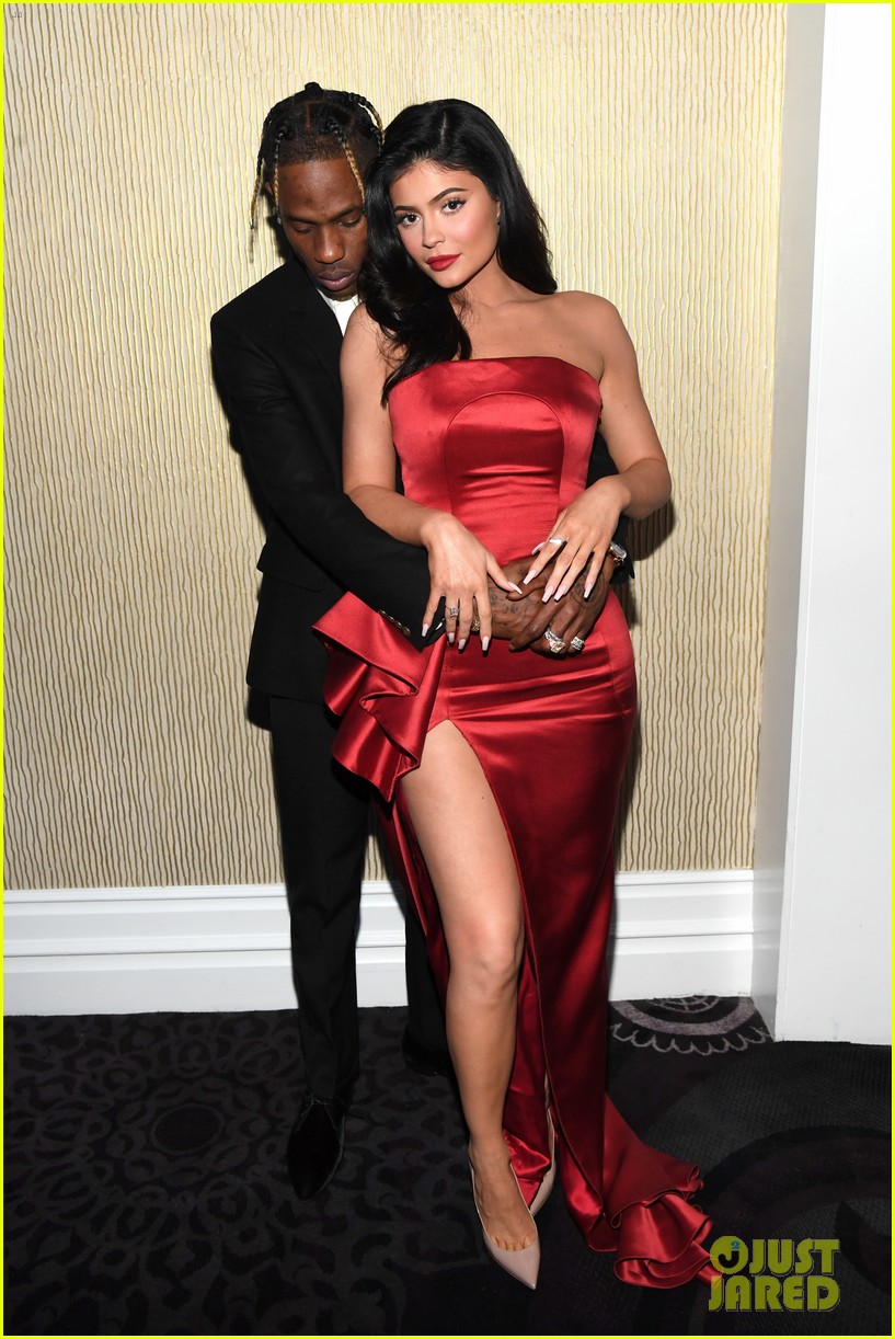 Kylie Jenner Supports Travis Scott at Clive Davis' Pre-Grammys Party!