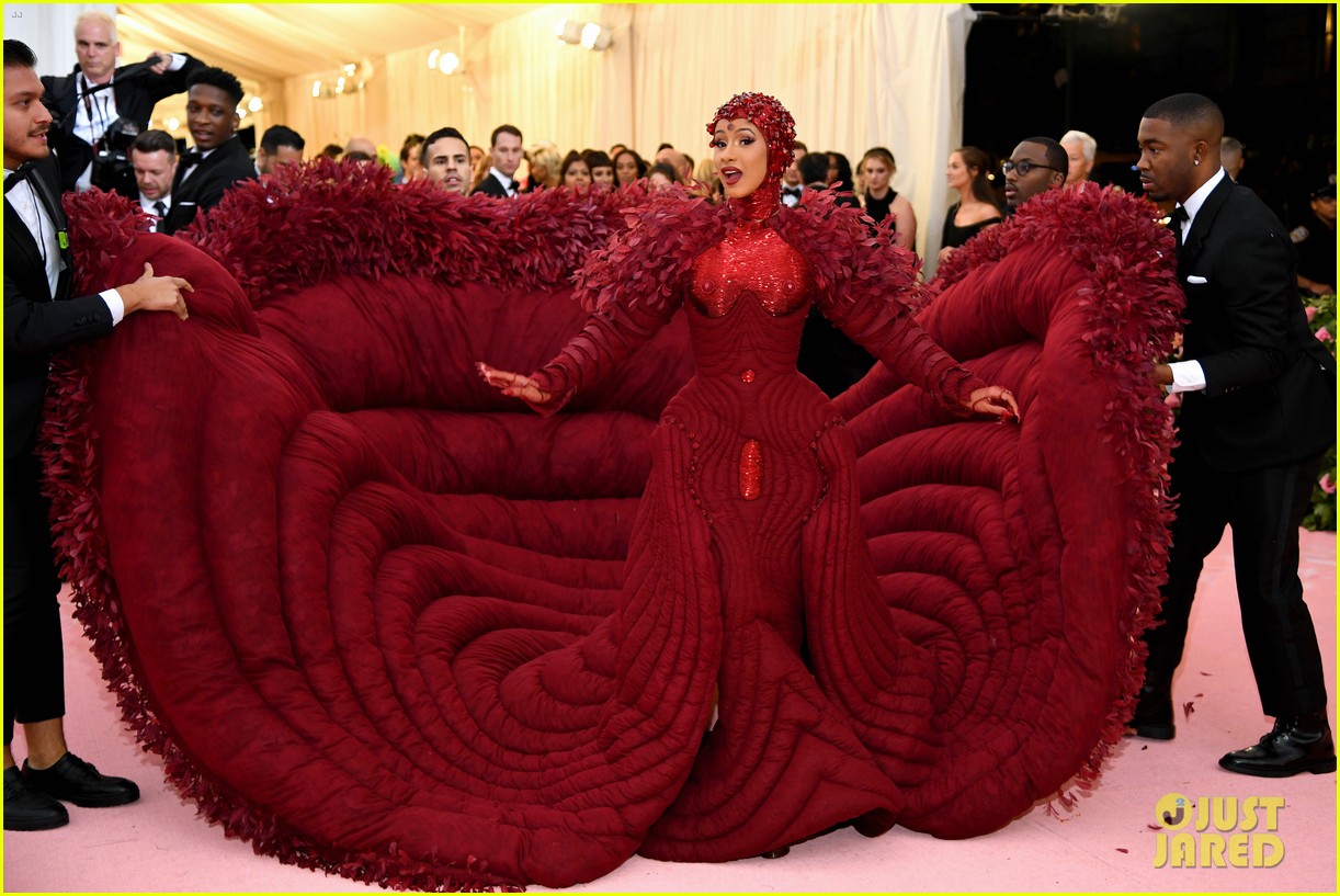 Cardi B Wears a Massive Red Gown That Took 35 People to Make at the Met Gala 2019!