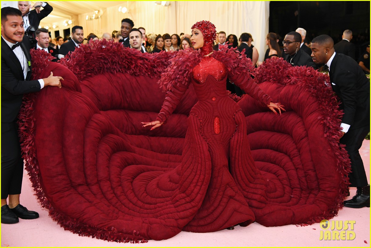 Cardi B Wears a Massive Red Gown That Took 35 People to Make at the Met Gala 2019!