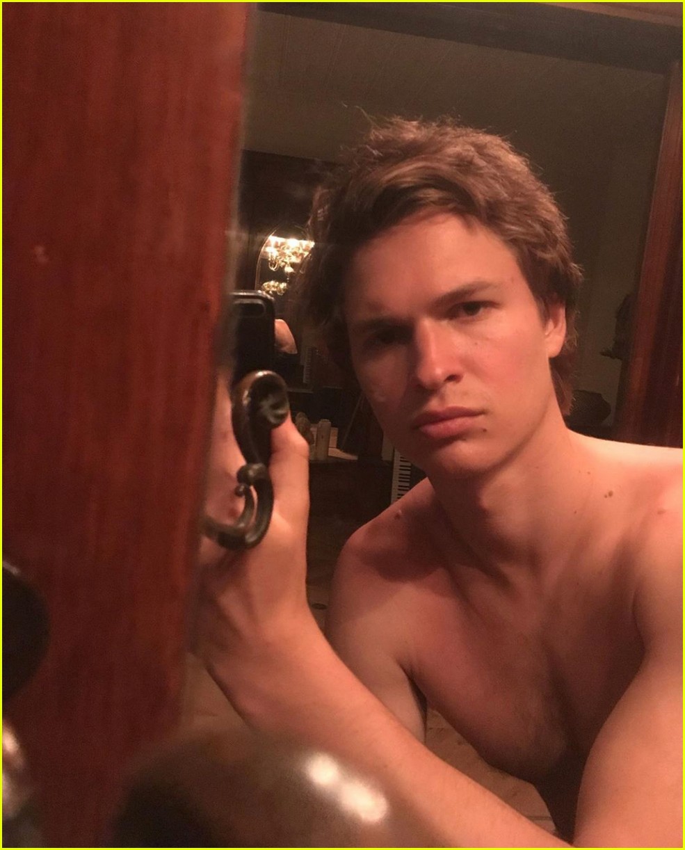 Ansel Elgort Posts 17 Shirtless Selfies in a Row, Girlfriend Violetta Picks Her Favorite One