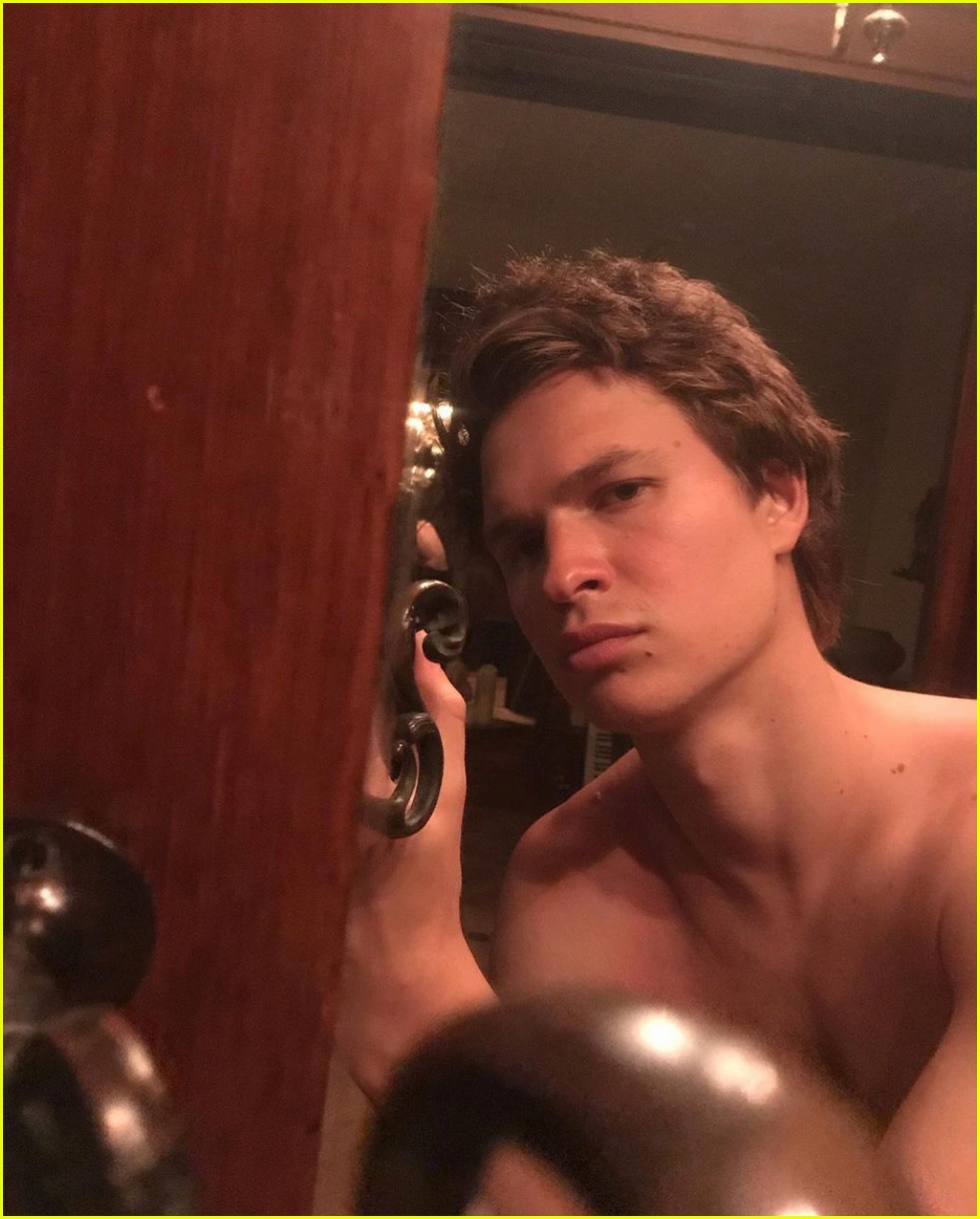 Ansel Elgort Posts 17 Shirtless Selfies in a Row, Girlfriend Violetta Picks Her Favorite One