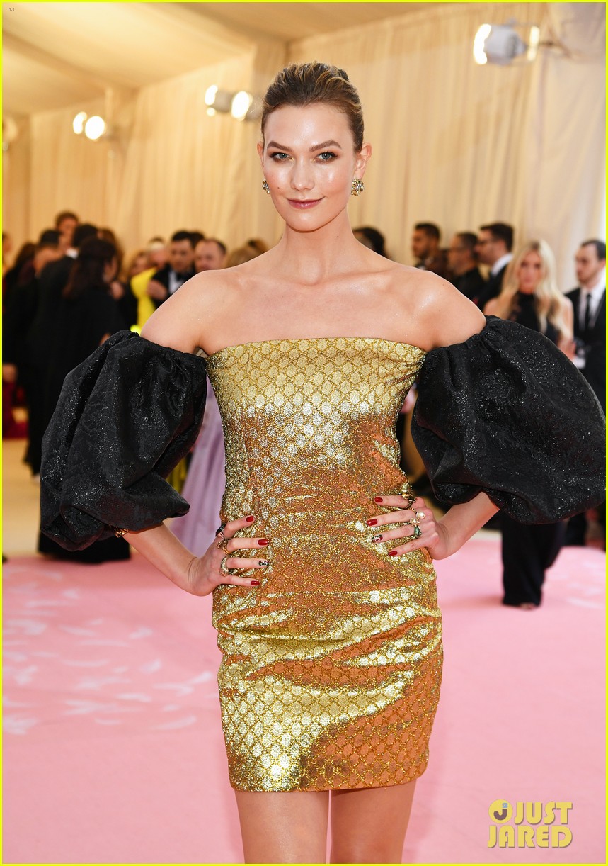 karlie kloss gold dress Wears Mini at Met Gala 2019 with Husband Joshua Kushner | Just Jared made goods casegood