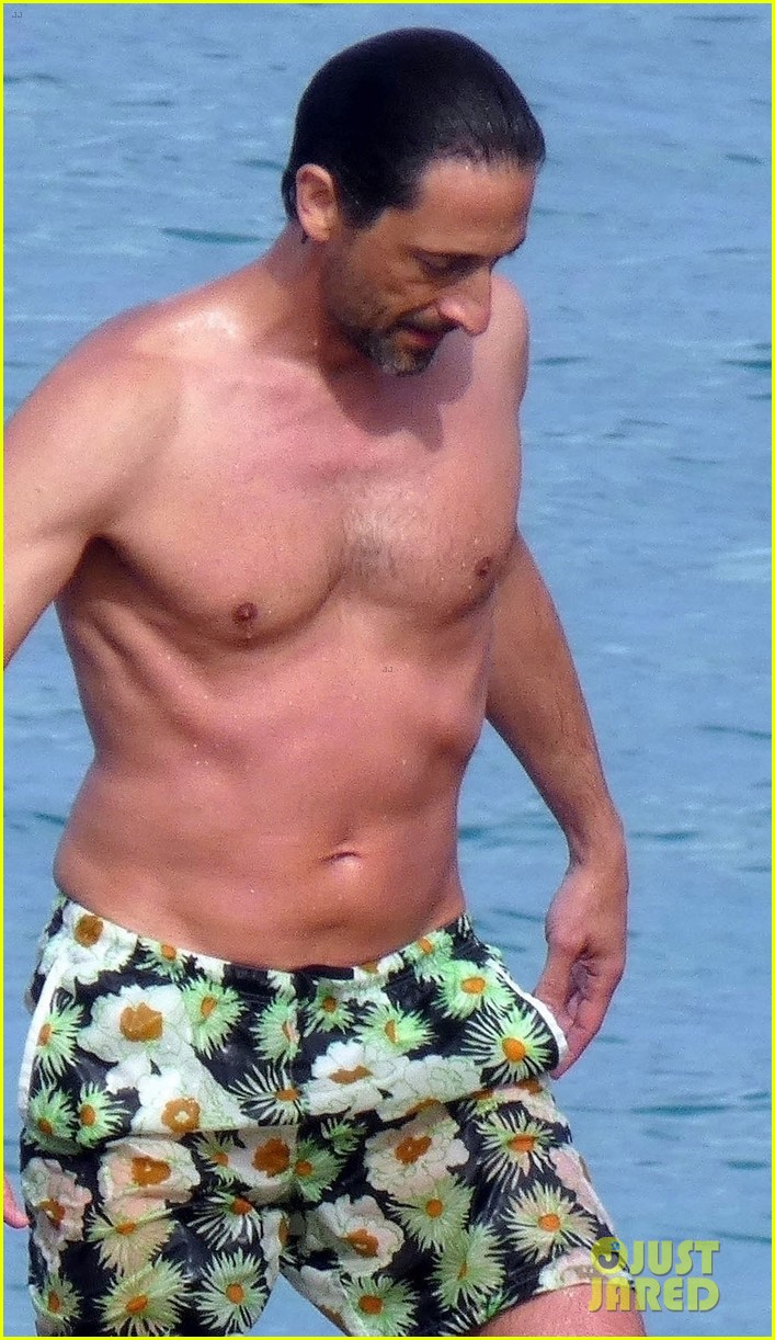 Adrien Brody Enjoys a Shirtless Day at the Beach on Vacation in Ibiza
