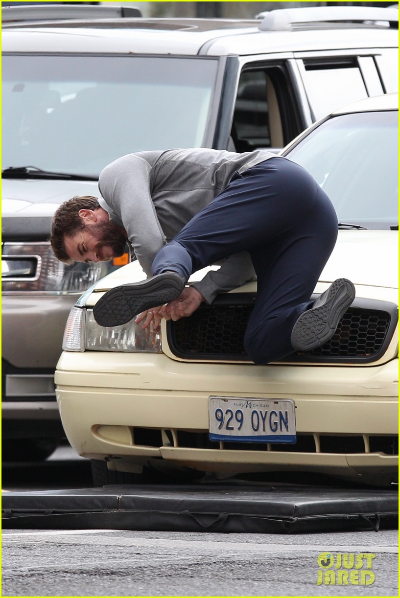 Liam Hemsworth Gets Hit by a Taxi Cab on the Set of New Series 'Dodge & Miles'!