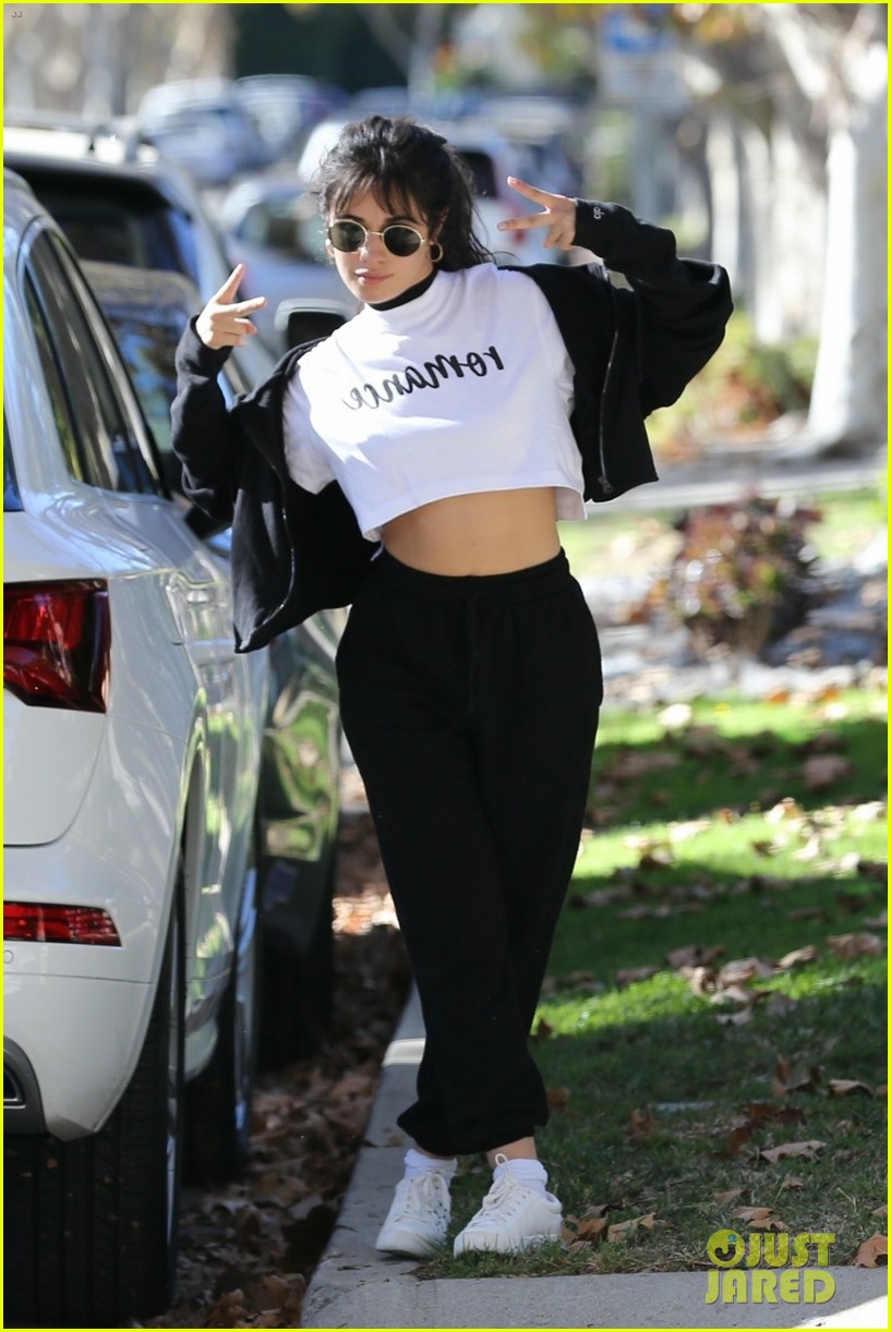 Camila Cabello Does Her Signature Paparazzi Poses in 'Romance' Merch! (Photos)