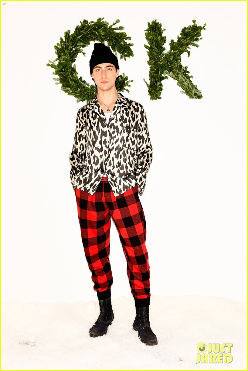 Kendall Jenner Wears Buffalo Checked Look For Calvin Klein's Holiday Pajama Party