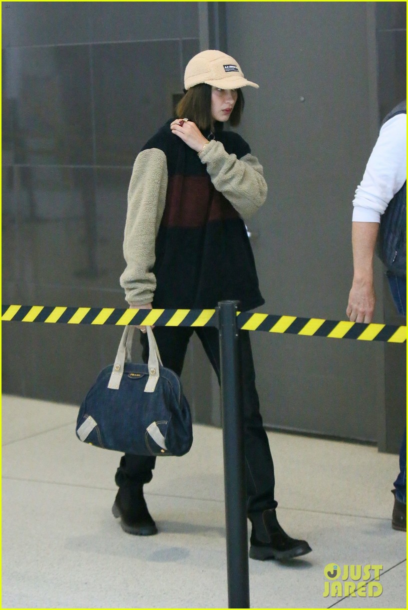 Bella Hadid Arrives Back in N.Y. After a Busy Paris Fashion Week