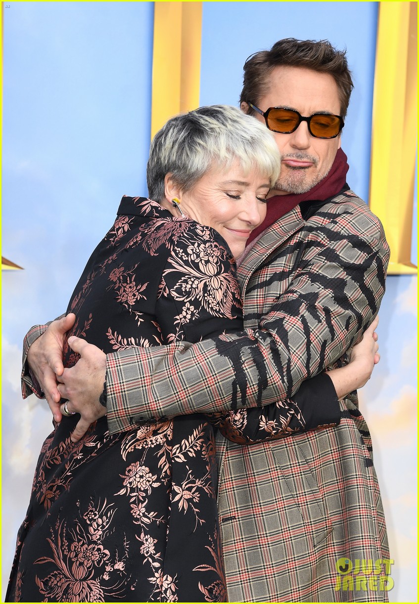 Robert Downey Jr. & Tom Holland Reunite at 'Dolittle' London Premiere!