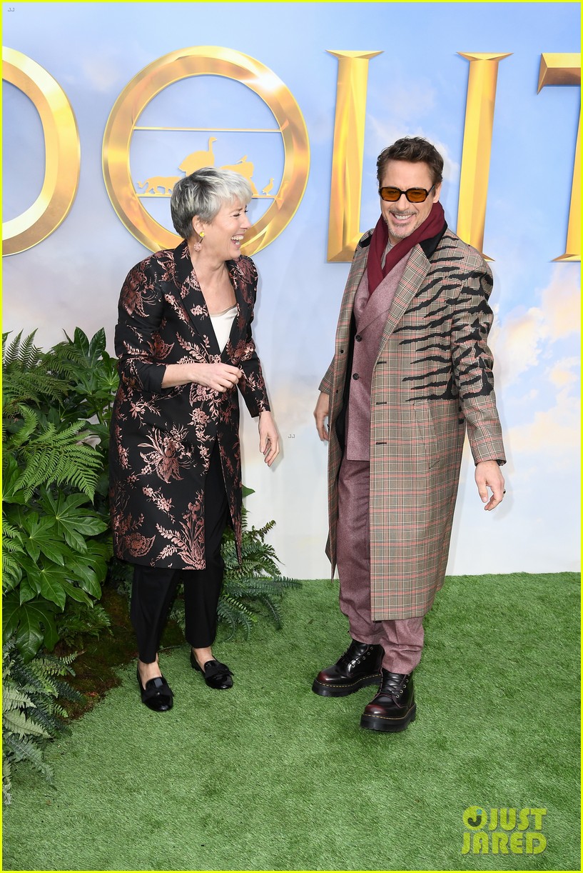 Robert Downey Jr. & Tom Holland Reunite at 'Dolittle' London Premiere!