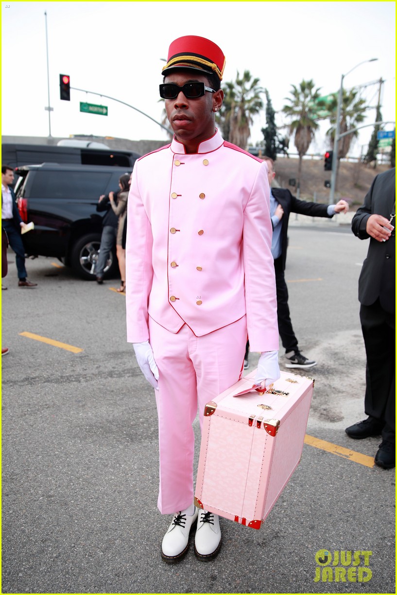 Tyler the Creator Wears Pink Bellhop Outfit to Grammys 2020