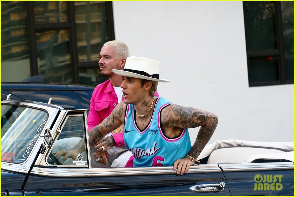 Justin Bieber Films a Music Video with J Balvin - See Set Photos!