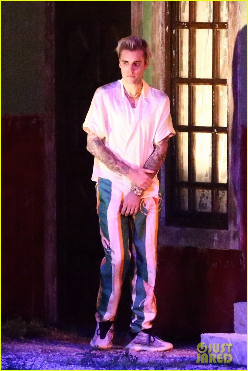 Justin Bieber Films a Music Video with J Balvin - See Set Photos!