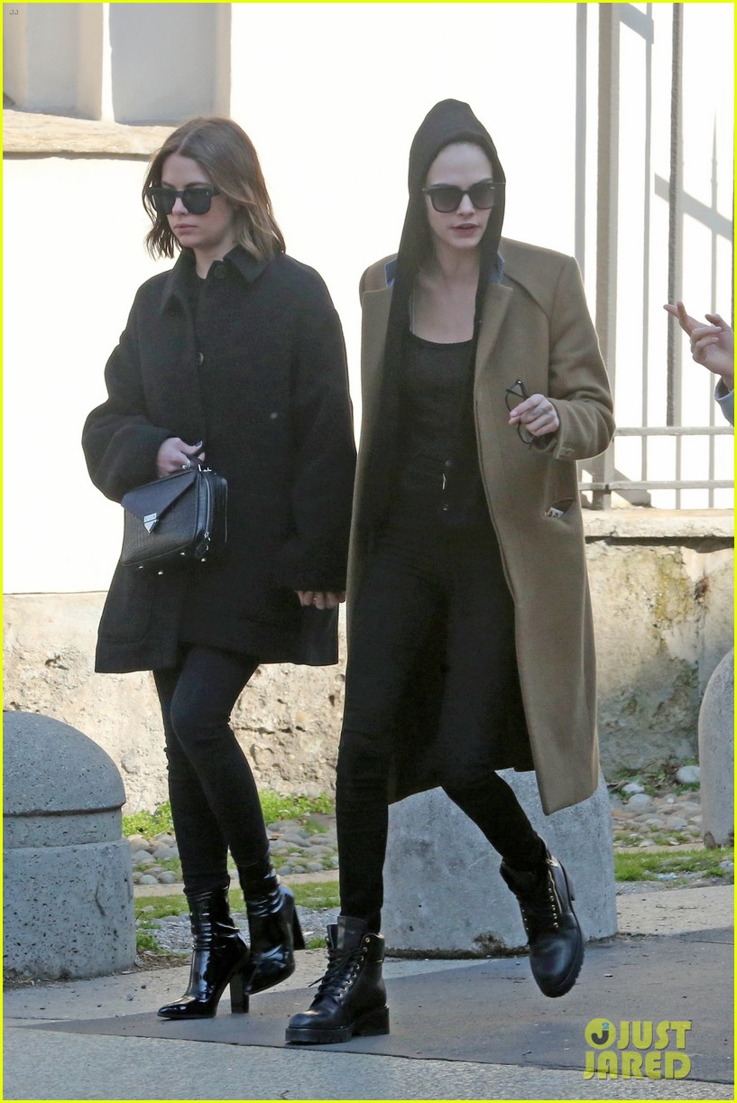 Cara Delevingne & Ashley Benson Hold Hands While Exploring Milan During Fashion Week