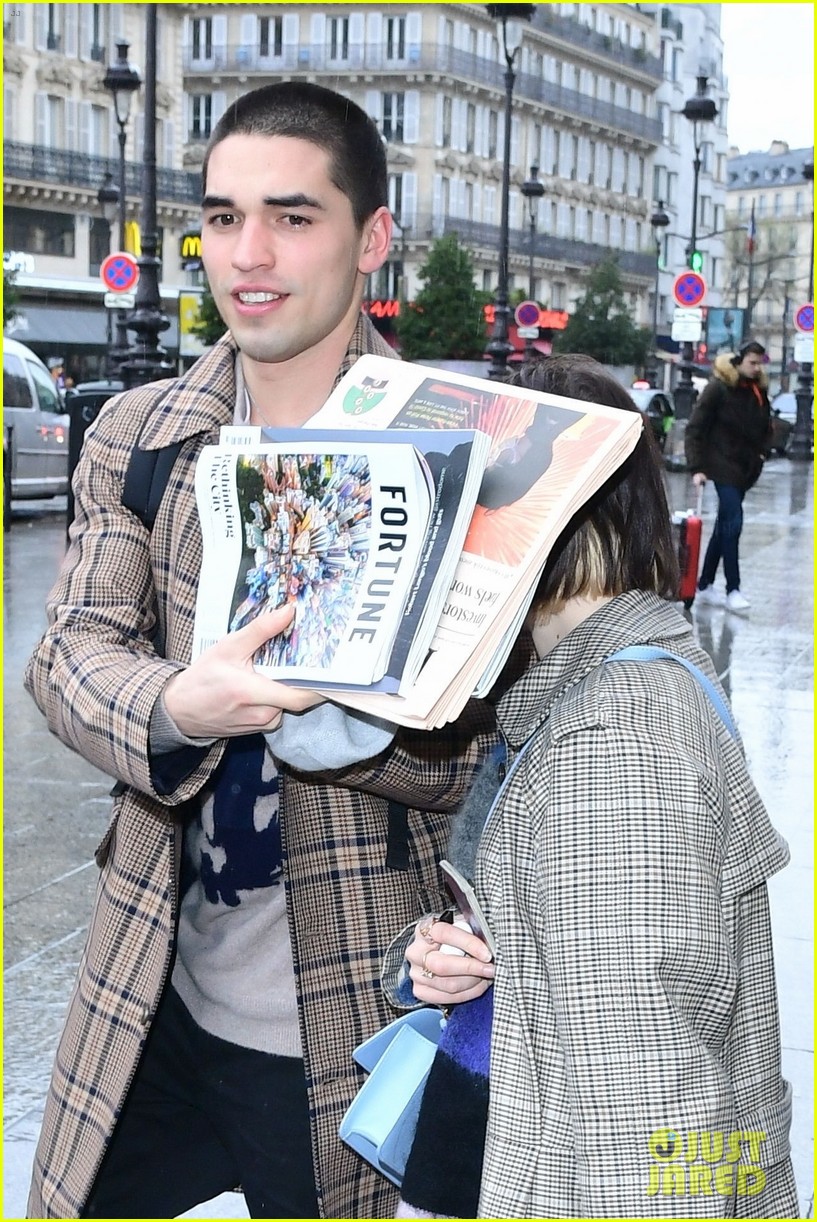 Maisie Williams' Boyfriend Reuben Selby Playfully Hides Her Face at Paris Train Station
