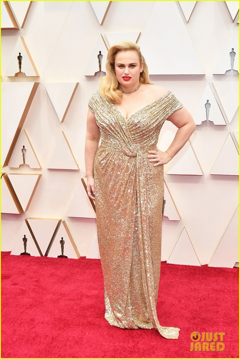 Rebel Wilson Shows Off Her Fit Figure in Shimmering Dress at Oscars 2020