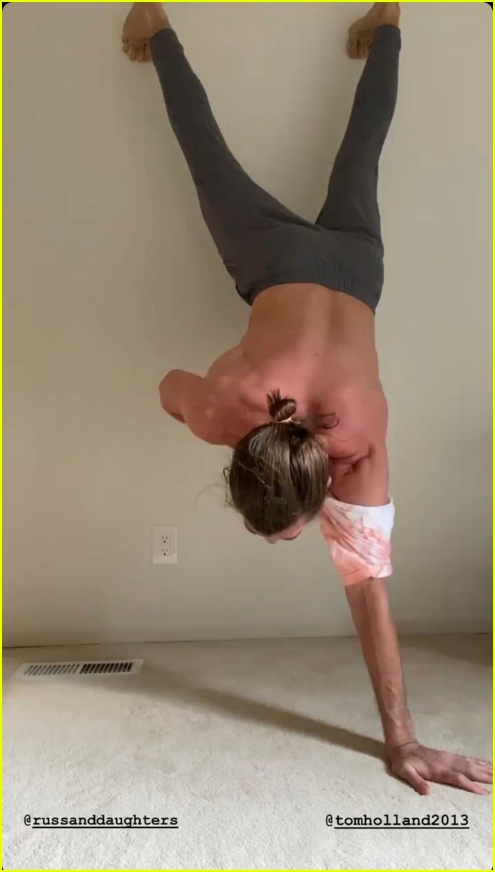 Jake Gyllenhaal Takes on Tom Holland's Handstand Challenge While Putting on a Shirt - Watch!