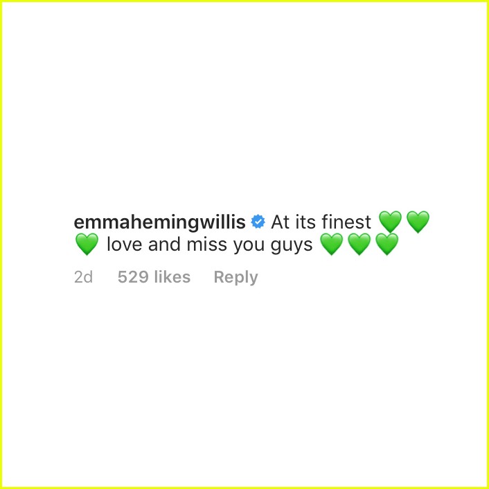 Bruce Willis' Wife's Comment on His Quarantine Photo with Demi Moore Has Some Fans Confused