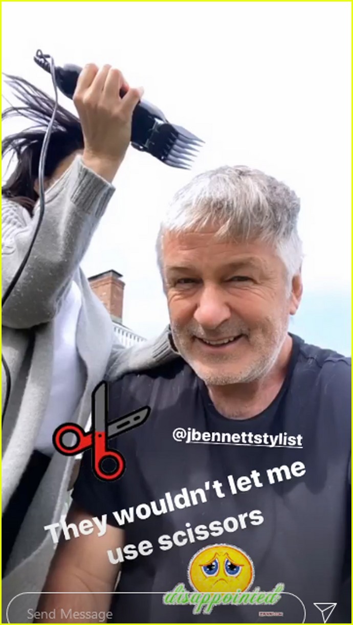 Hilaria Baldwin Cuts Husband Alec Baldwin's Hair in Quarantine - Watch! (Video)