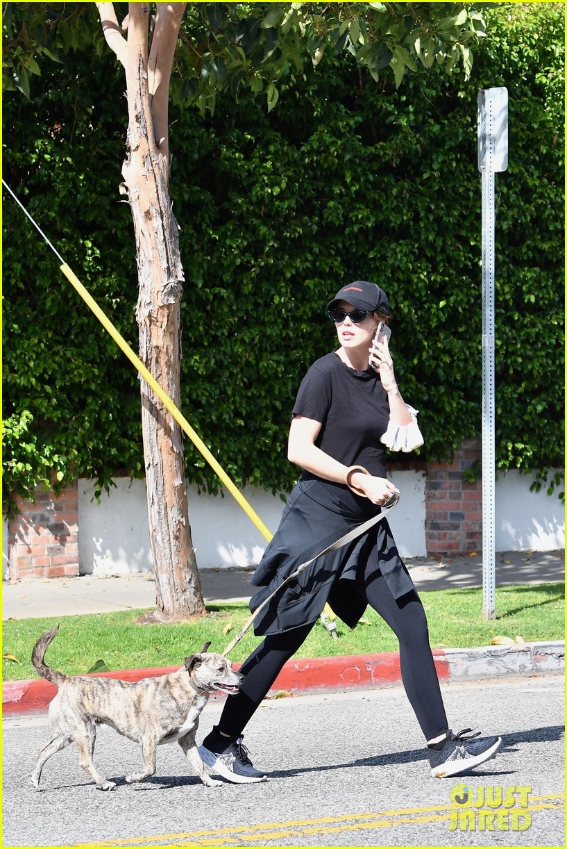Pregnant Katherine Schwarzenegger Shows Off Tiny Baby Bump While Walking Her Dog