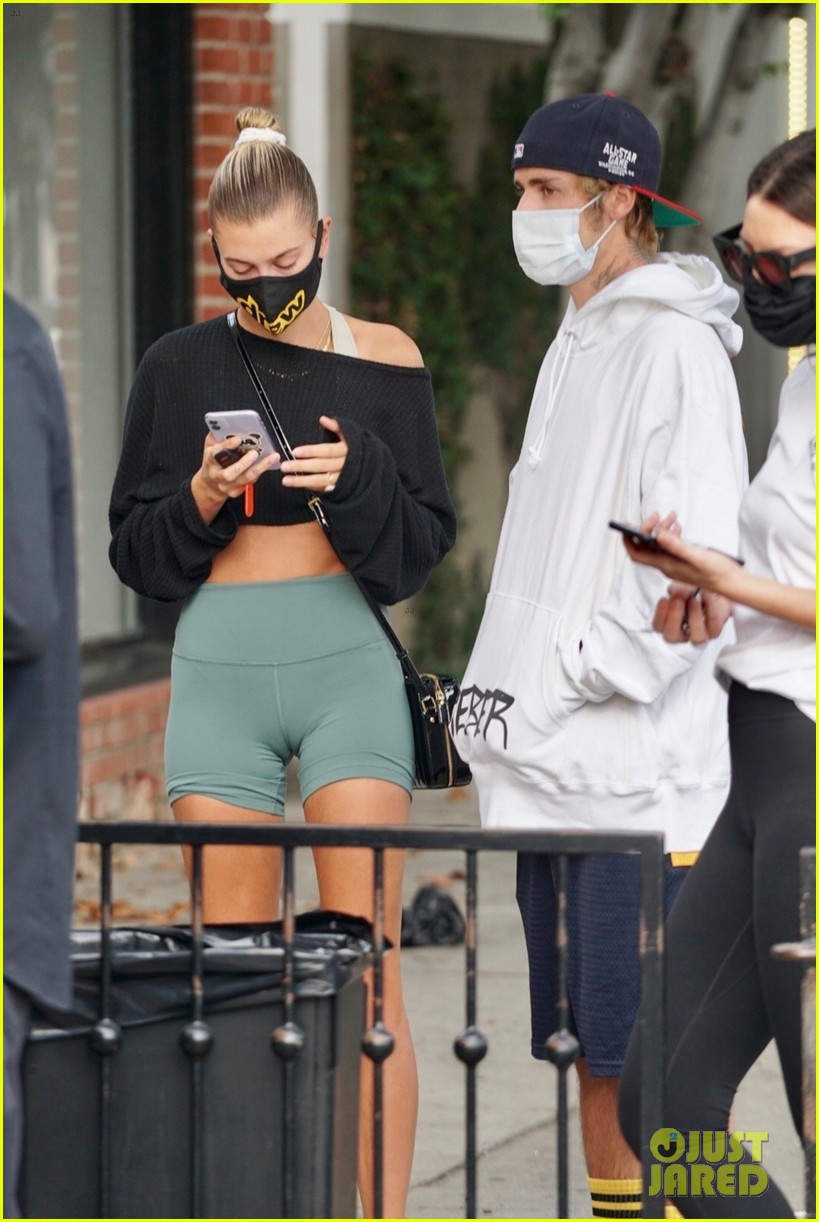 Justin & Hailey Bieber Show Cute PDA While Stepping Out for Breakfast