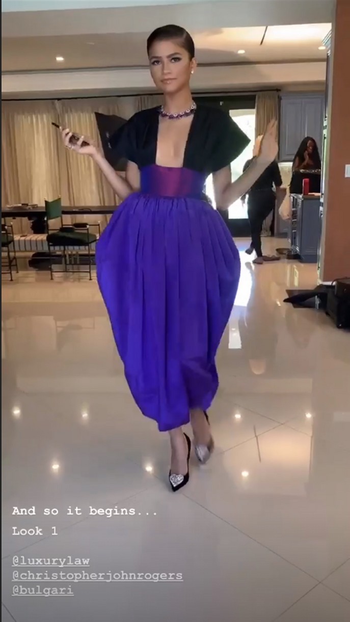 zendaya gold and purple dress Recreating Zendaya's Gold/Fuschia GQ Awards Dress