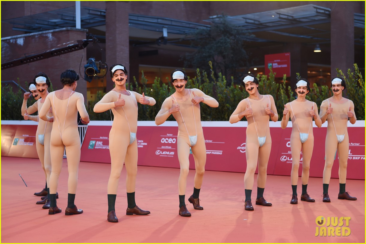 Eight Men Dressed as 'Borat' Walked the Red Carpet in Rome in Sacha Baron Cohen's Absence