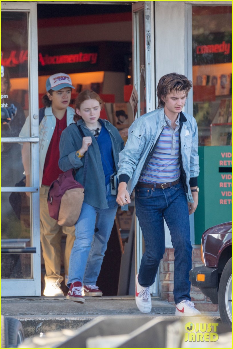 'Stranger Things' Stars Film a Scene at a Video Store - See Photos!