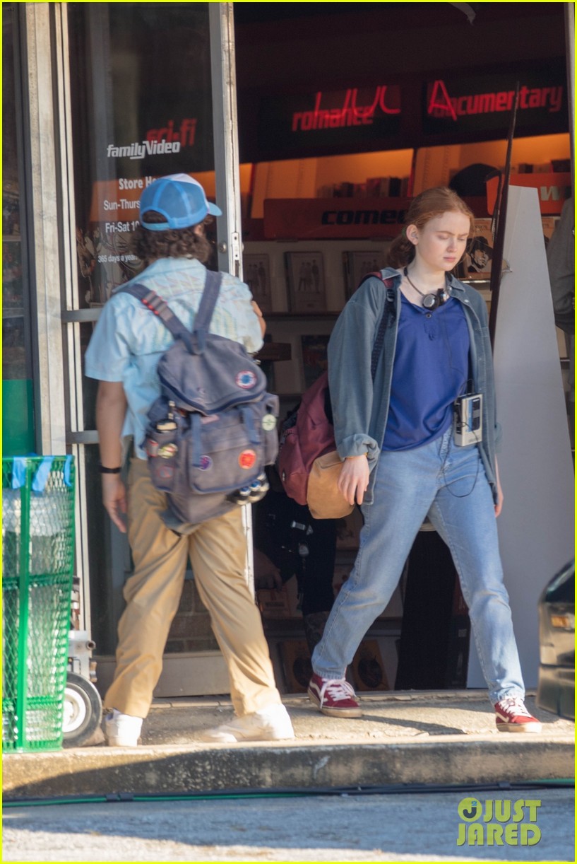 'Stranger Things' Stars Film a Scene at a Video Store - See Photos!