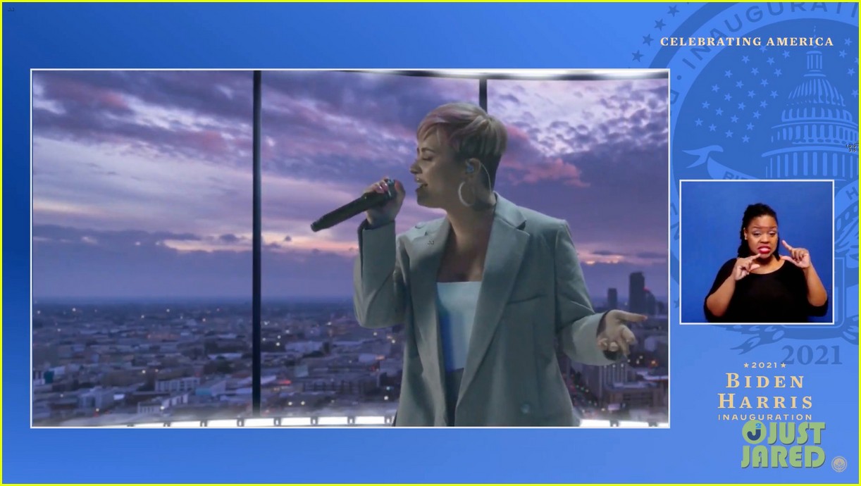 Demi Lovato Is Joined By Healthcare Workers Singing 'Lovely Day' During 'Celebrating America'