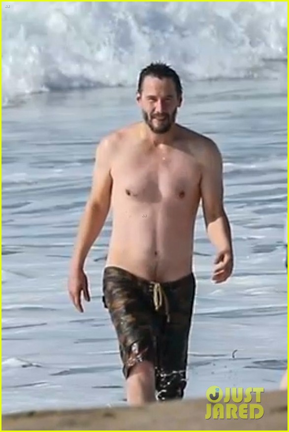 Keanu Reeves Looks Fit Shirtless at the Beach in Malibu