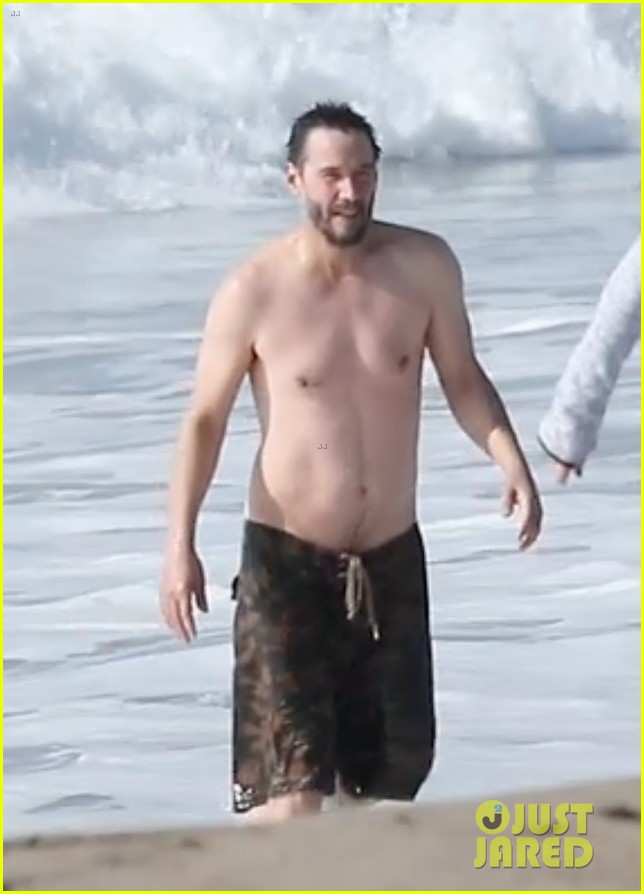 Keanu Reeves Looks Fit Shirtless at the Beach in Malibu