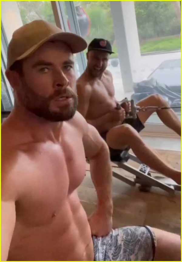 Chris Hemsworth's New Shirtless Workout Video Shows Off His Incredible Physique - Watch Now!