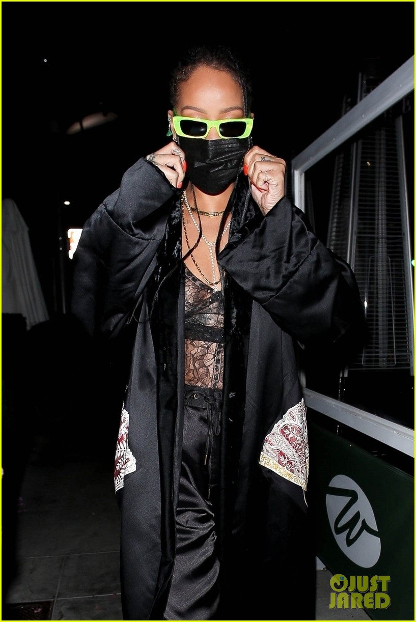 Rihanna Is Stylish in a See-Through Look at Dinner in Beverly Hills