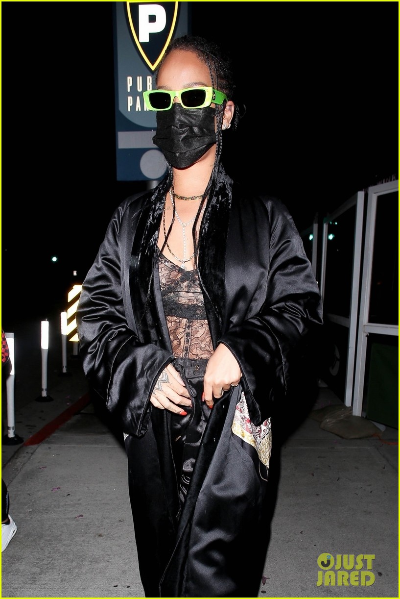 Rihanna Is Stylish in a See-Through Look at Dinner in Beverly Hills