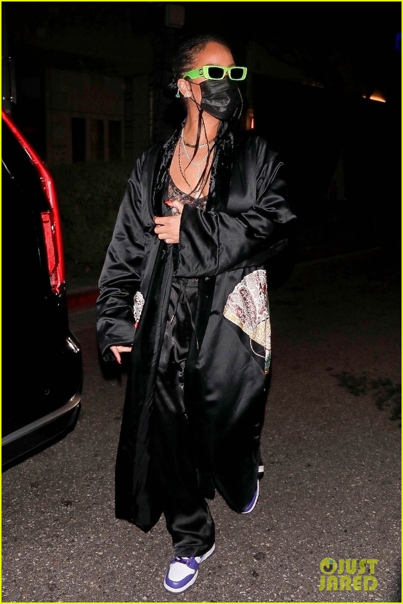 Rihanna Is Stylish in a See-Through Look at Dinner in Beverly Hills