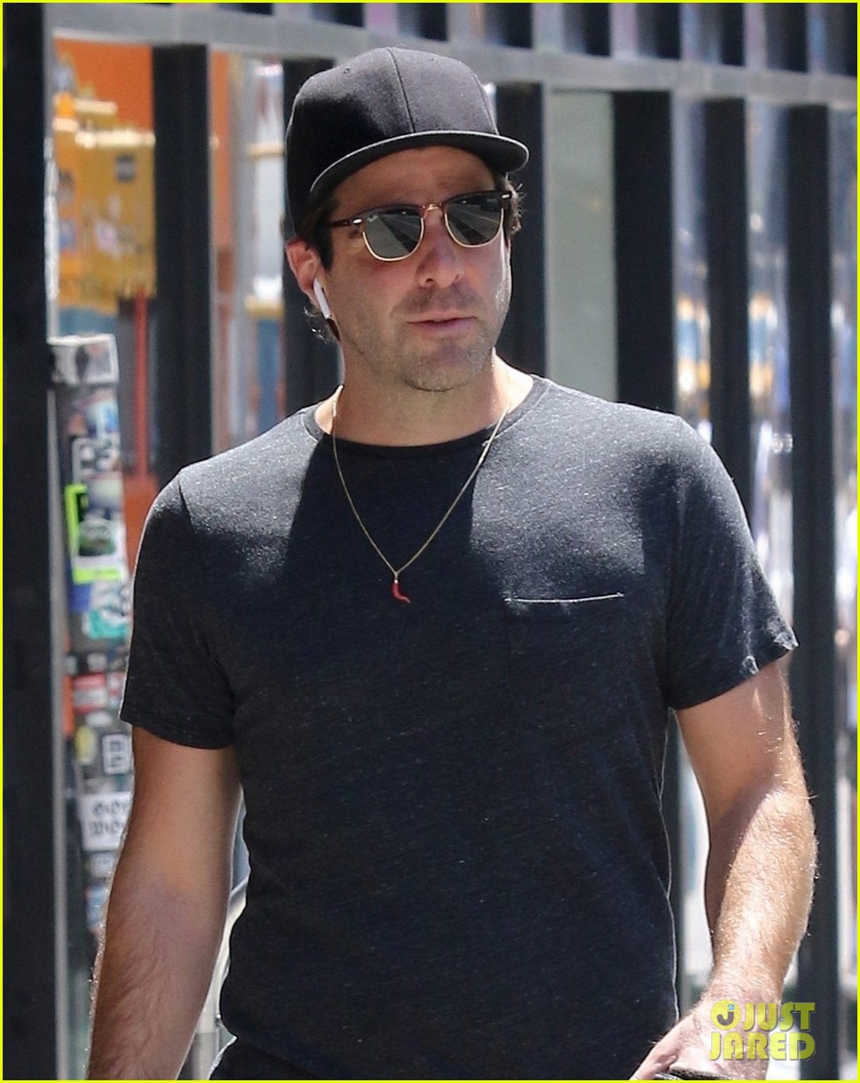 Zachary Quinto Sports Tank Shirt for Stroll in Sunny NYC