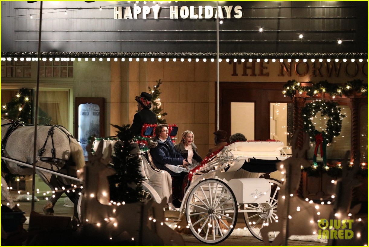 Emma Roberts & Thomas Mann Get all Dressed Up for a Horse & Carriage Ride for 'About Fate' Filming!