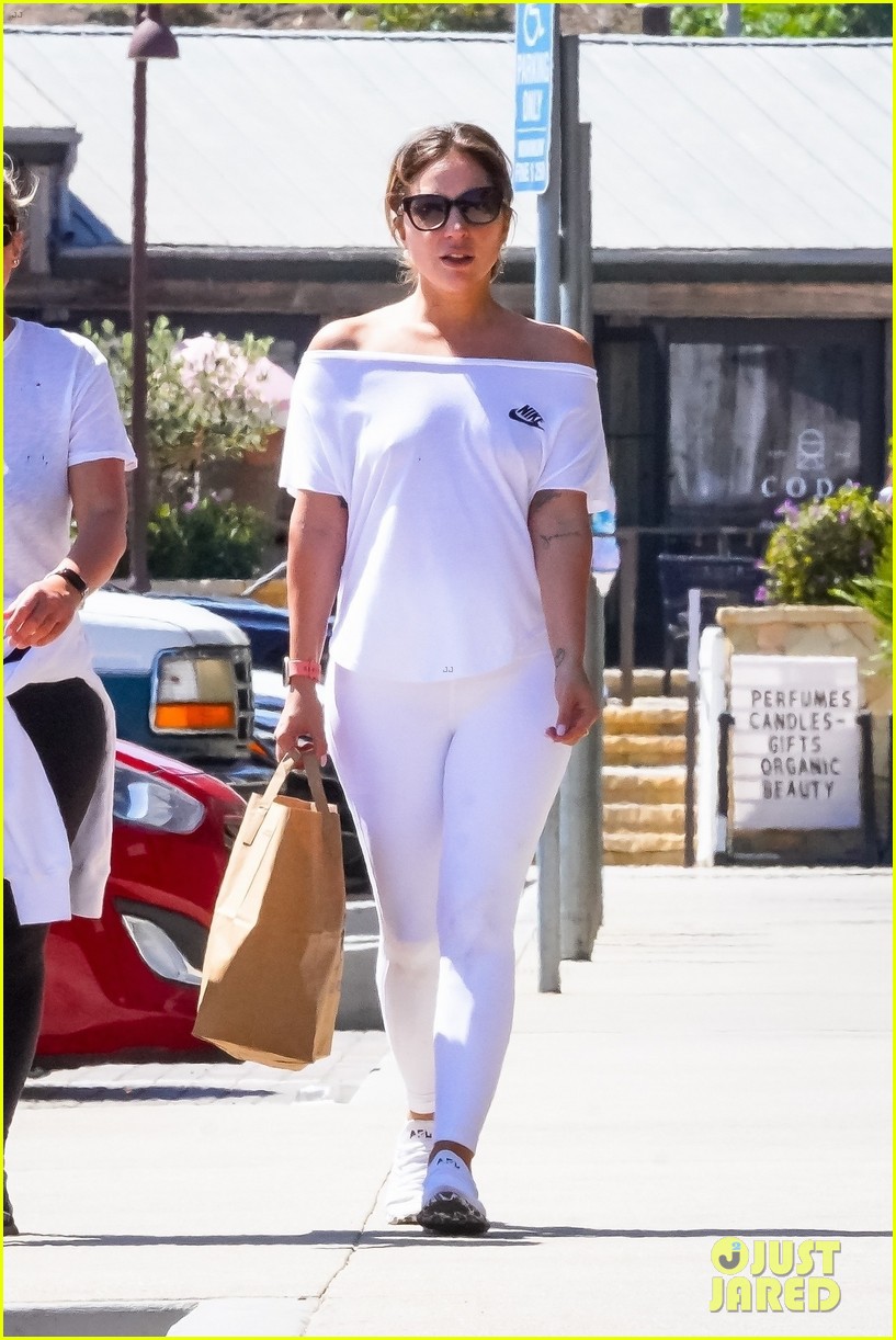 Lady Gaga Goes Casual in an All-White Look While Grocery Shopping in Malibu
