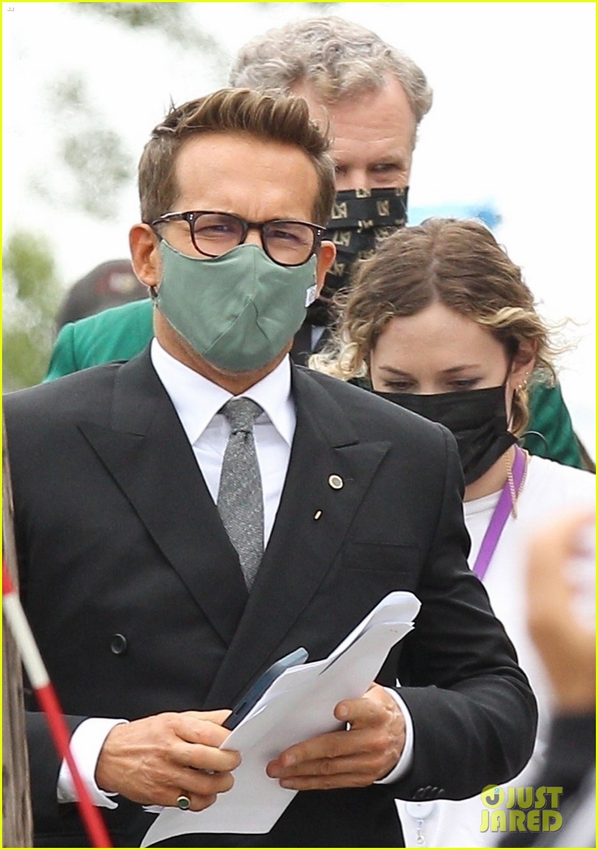 Ryan Reynolds & Will Ferrell Mask Up on Set of Their Movie Musical 'Spirited'