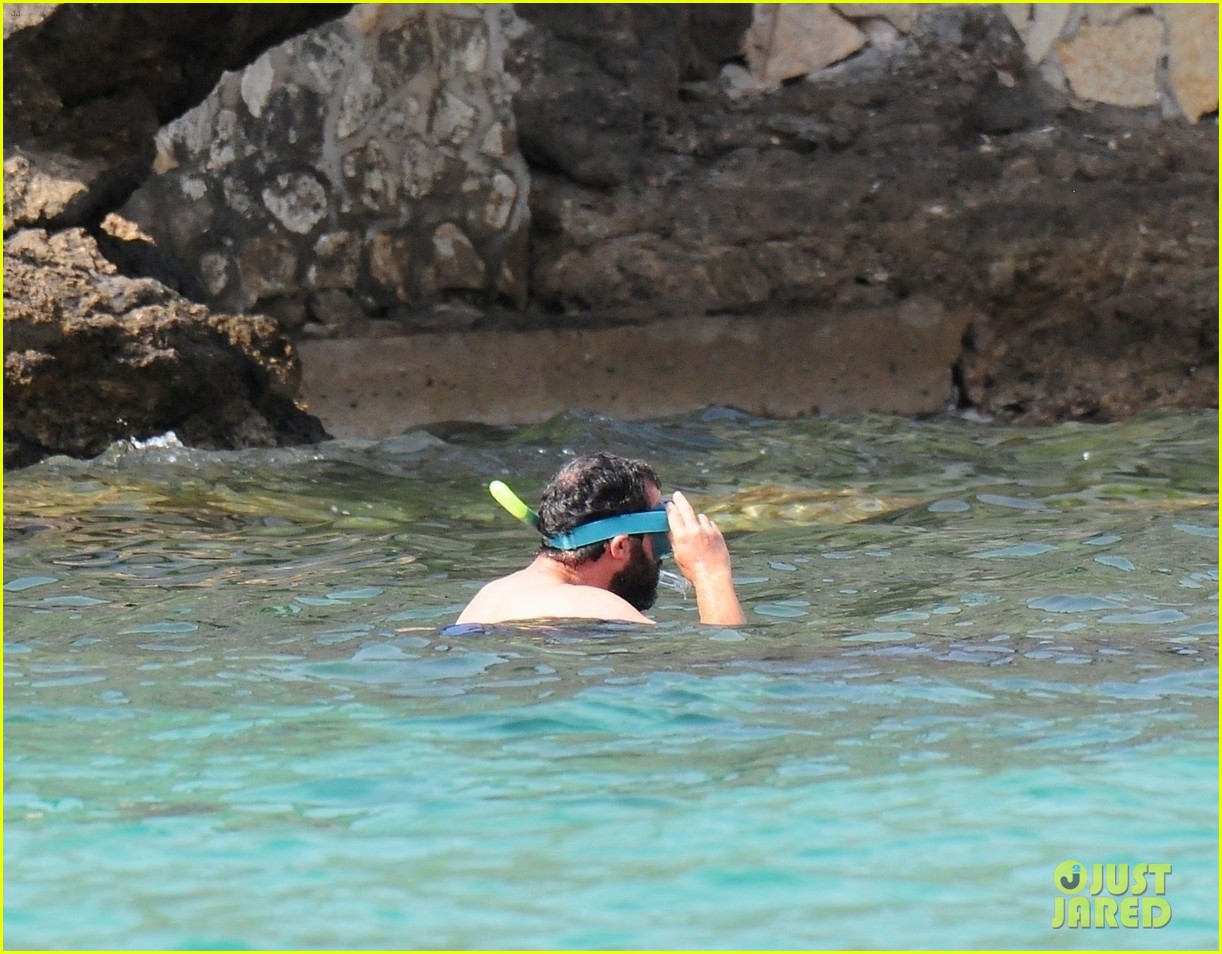 Adam Sandler Goes Shirtless During a Beach Day in Spain